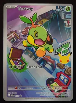 Turtwig MEP 040 30th Anniversary Illustration Rare Pokemon TCG Black Star NM - Image 1