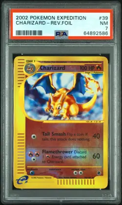 2002 Pokemon Expedition Reverse Holo Charizard #39 PSA 7 - Image 1