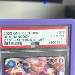 Bandai Boa Hancock JPN Alternate Art Super Rare OP01-078 Romance Dawn PSA 10 - Image 3