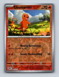 Charmander 004 Pokemon MEW 151 Cosmos Holo Promo Card NM+ - Image 1