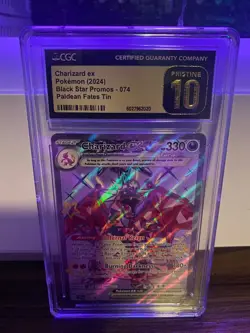 🔥 Pokemon card - Paldean Fates Charizard 074 promo - CGC 10 PRISTINE GRADED 🔥 - Image 1