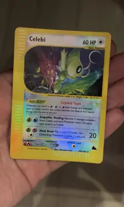 Pokemon TCG Skyridge Crystal Celebi Card 145/144 Reverse Holo Secret Rare - Image 3