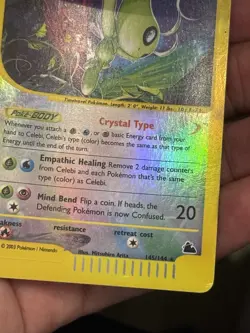 Pokemon TCG Skyridge Crystal Celebi Card 145/144 Reverse Holo Secret Rare - Image 5