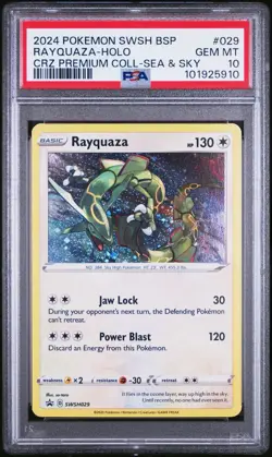 Pokemon TCG Rayquaza SWSH029 Cosmos Holo Black Star Promo PSA 10 GEM MINT - Image 1