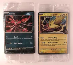 Pokemon TCG - Zapdos EB Games Stamped Promo 070/182 & Yveltal 088/132 SEALED - Image 1