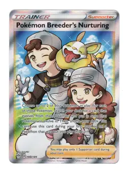 Pokemon Breeder's Nurturing 188/189 Full Art SWSH - Darkness Ablaze NM - Image 1