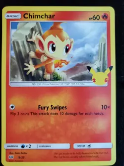 CHIMCHAR 12/25 MCDONALDS 25TH ANNIVERSARY POKEMON (NON HOLO, NM) - Image 1