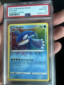 2021 Pokemon SWSH #021 Kyogre PSA 10 Shining Fates - Image 2