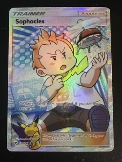 Sophocles 146/147 Pokemon Burning Shadows Ultra Rare Full Art Holo Light Crease - Image 1