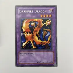 Yu-Gi-Oh! TCG Darkfire Dragon LOB-EN019 Unlimited Rare Moderate Play - Image 1