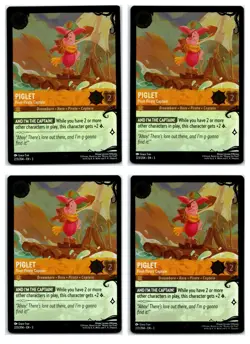 #223 Piglet Pooh Pirate Captain COLD FOIL PLAYSET x4 Lorcana Illumineer's Quest - Image 1