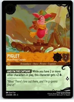 #223 Piglet Pooh Pirate Captain COLD FOIL PLAYSET x4 Lorcana Illumineer's Quest - Image 4