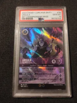 Lorcana PSA 10 Ursula #38 Set Championship Prize Sea Witch Queen Disney - Image 1