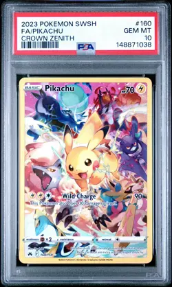 Pokemon TCG Pikachu Crown Zenith Holo Card 160/159 Secret Rare PSA 10 - Image 1