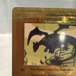 Shining Charizard 107/105 Fan Art Gold Foil Pokemon Card First Edition Rare NM - Image 2