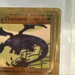 Shining Charizard 107/105 Fan Art Gold Foil Pokemon Card First Edition Rare NM - Image 3