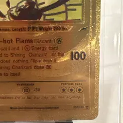 Shining Charizard 107/105 Fan Art Gold Foil Pokemon Card First Edition Rare NM - Image 4
