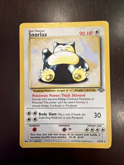 Snorlax 27/64 Jungle Regular TCG WOTC Rare Non-Holo 1999 Pokemon Card - Image 2