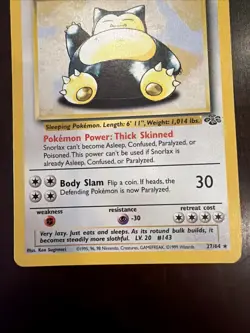 Snorlax 27/64 Jungle Regular TCG WOTC Rare Non-Holo 1999 Pokemon Card - Image 4