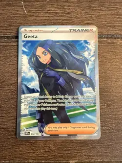Pokemon TCG Geeta Holo Ultra Rare Card 218/197 Sv03: Obsidian Flames NM/Mint - Image 3
