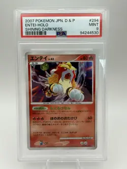 Pokemon Entei Dp3 Shining Darkness Holo Rare 1st Ed PSA 9 #294 Japanese LOW POP - Image 1