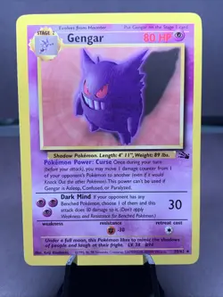 Pokemon TCG Gengar 20/62 Fossil Set Non Holo Rare WOTC VTG 1999 - Image 1