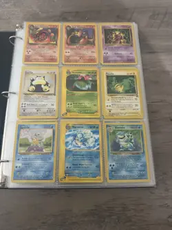 Pokemon Binder Lot Team Rocket Base Jungle Fossil Pikachu Charizard Blastoise - Image 1