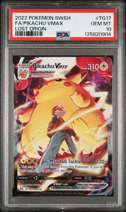 2022 POKEMON SWORD & SHIELD LOST ORIGIN #TG17 FULL ART/PIKACHU VMAX PSA 10 - Image 1