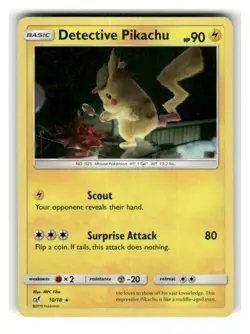 Detective Pikachu 10/18 Rare Detective Pikachu Holo Lightly Played - Image 1