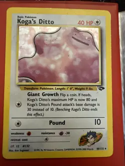 Pokemon TCG Koga's Ditto Gym Challenge 10 Holo Unlimited Holo Rare - Image 1