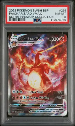 2022 POKEMON SWSH BLACK STAR PROMO #261 CHARIZARD VMAX PSA 8 - Image 1