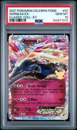 2021 POKEMON CELEBRATIONS CLASSIC COLLECTION #97 XERNEAS EX PSA 10 - Image 1