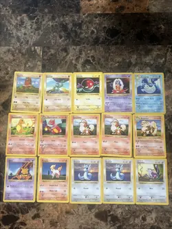 Pokemon Base Set SHADOWLESS Uncommon/Common. Arcanine - 15 Card Lot - Image 1