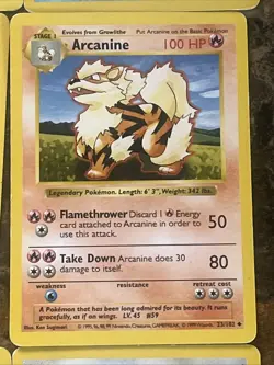 Pokemon Base Set SHADOWLESS Uncommon/Common. Arcanine - 15 Card Lot - Image 5