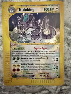 Pokemon Nidoking 150/147 Aquapolis Secret Rare Crystal Holo 100 HP Card - Image 1