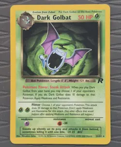 Dark Golbat 24/82 Non-Holo Rare Team Rocket Pokemon Card - Image 1