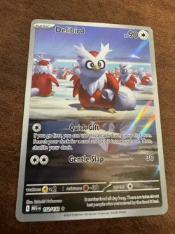 Pokemon TCG Delibird Me01 Mega Evolution Holo Rare Card 152/132 Basic 2025 - Image 1