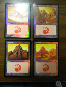MTG Mercadian Masques FOIL Mountain x4 (344, 346, 345, 343) Excellent - NM - Image 1