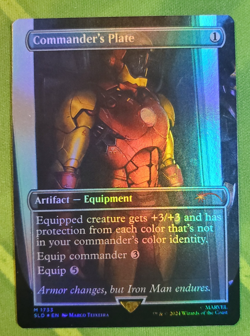 Commander's Plate FOIL SLD 1733 Marvel Iron Man Secret Lair MTG NM - Image 1