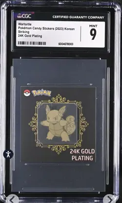 Wartortle Pokemon Candy Stickers (2023) Korean Striking 24k Gold Plating CGC 9 - Image 1