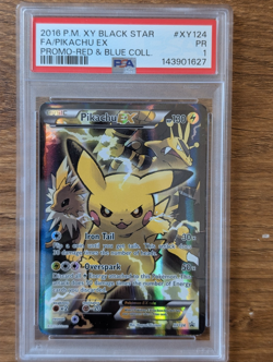 2016 Pokemon Red Blue Collection PSA 1 Pikachu EX Holo #XY124 Black Star Promo - Image 1