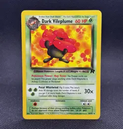 Pokemon TCG Dark Vileplume Unlimited Non-Holo Card 1999 Vintage, #30/82 - Image 1