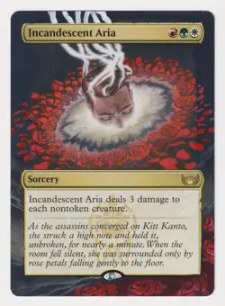 Altered Incandescent Aria LP MTG Magic Hand Painted Unique Custom Extended Art! - Image 1