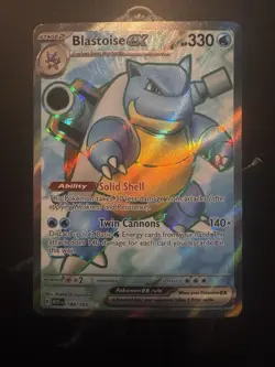 Blastoise ex 184/165 Scarlet & Violet 151 Full Art Holo NM Pokemon - Image 1