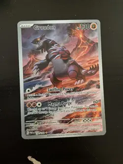 Pokemon Groudon 199/182 Illustration Rare Paradox Rift NM Full Art 2023 - Image 1