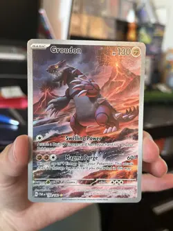 Pokemon Groudon 199/182 Illustration Rare Paradox Rift NM Full Art 2023 - Image 3