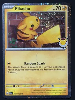 SWIRL Pikachu 051 /162 Stamped 2026 Pokemon Day 30th Anniversary Promo NM - Image 1