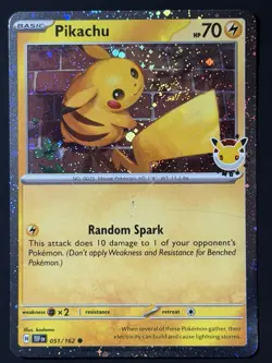 SWIRL Pikachu 051 /162 Stamped 2026 Pokemon Day 30th Anniversary Promo NM - Image 5