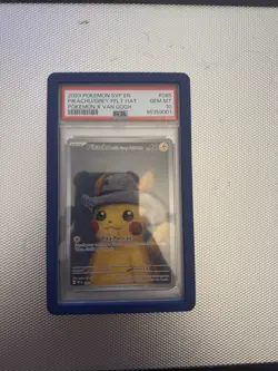 Pokemon Pikachu TCG Van Gogh Museum Promo Grey Felt Hat SVP085 PSA 10 - Image 1
