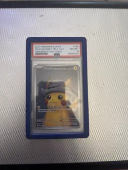 Pokemon Pikachu TCG Van Gogh Museum Promo Grey Felt Hat SVP085 PSA 10 - Image 2